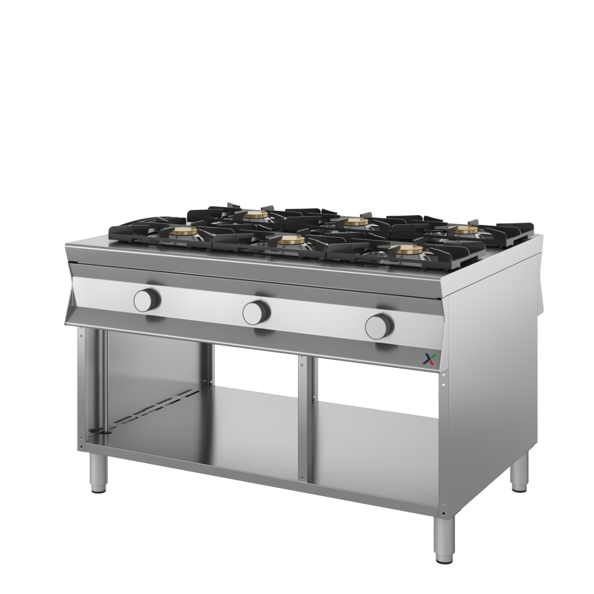 InoxBim Cucina a gas 6 fuochi aperta 9CFLG6A/12 - Zanoni Group